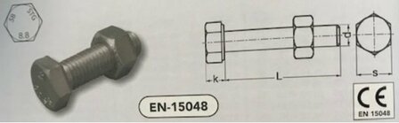 m 10 x 35 SB bouten+moer(4017/4032) staal verzinkt (15048/8.8 VPE:100)