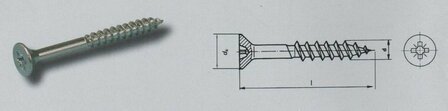 &nbsp;3,5X 12/12 PZ 2 spaanplschr pvk pozi staal verzinkt (VPE:200)