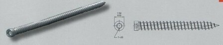 &nbsp;7,5X 72 TX30 cil. kop kozijnschroeven verzinkt (VPE:100)