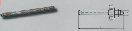 m 16x190 ankerstang voor cap. verzinkt (VPE:10)