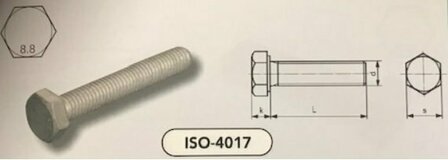 m 10x 20 zeskanttapbouten staal TZN-iso pass. (4017/8.8 VPE:200)