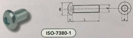 m  3x  5 bolkopschroef BZK staal verzinkt (7380-1/010.9 VPE:500)