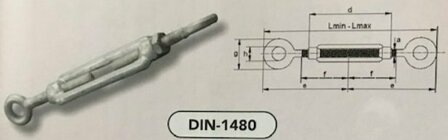 m  8 Spanschroefmoeren 2 ogen +moer staal TZN (1480 VPE:100)