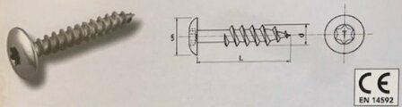 &nbsp;6x 20 Schroef cil. kop large torx TX-30 verzinkt (VIS PENTURE VPE:200)