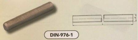 m 12x1000 draadstangen staal verzinkt (976-1/10.9 VPE:25)