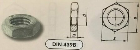 m  8 lage zeskantmoeren staal TZN-iso pass. (439B VPE:200)