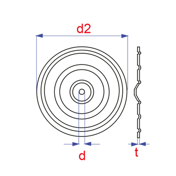 Isolatieplaat rond dia 5x70x0,7 vz verzinkt(VPE=100)