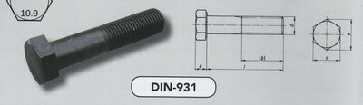 m  8x 35 zeskantbouten staal zwart (931/10.9 VPE:200)