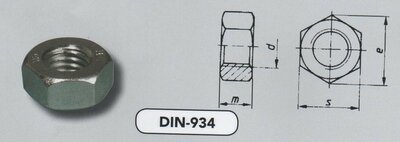 m  2 zeskantmoeren staal verzinkt (934/8 VPE:1000)