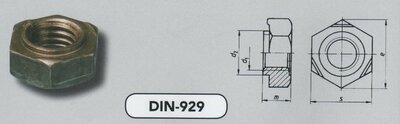 m  5 zeskantlasmoeren staal blank (929 VPE:200)