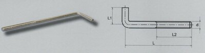 m 16x400x100 mm haakankers verzinkt 150mm draad (VPE:25)