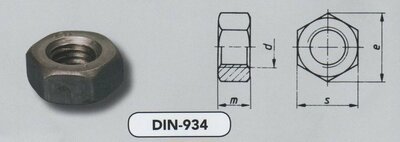 m  3 zeskantmoeren staal zwart (934/8 VPE:200)