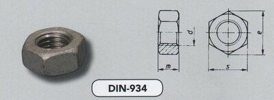 m 33 zeskantmoeren staal TZN-iso pass. (934/8 VPE:10)