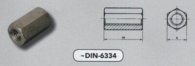 m 20  6-kant koppelmoeren staal TZN-iso pass. (6334 VPE:25)