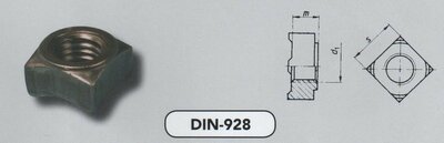 m 10 vierkantlasmoeren staal blank (928 VPE:100)