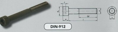 m  4x  8 BZK schroef cil. kop staal zwart (912/8.8 VPE:500)