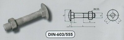 m  8X 45/22 slotbouten met moer staal TZN OM (603/555 VPE:100)