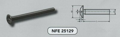 m  4x 12 poelierschr. zonder moer staal verzinkt (25129 VPE:500)