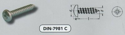  2,9X  6,5 PZ1 plaatschroef CK pozi staal verzinkt (7981C VPE:200)