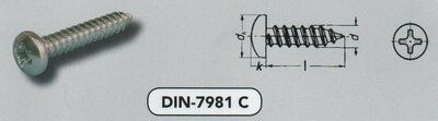  2,9X  6,5 PH1 plaatschroef CK phil staal verzinkt (7981C VPE:200)