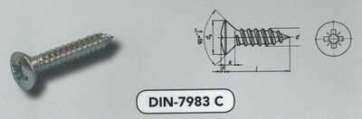  2,9X  6,5 PZ1 plaatschr. bvk pozi staal verzinkt (7983C VPE:200)