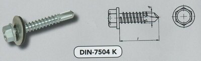  6,3x 19 boorschroef 6knt sw 10+EPDM 16mm verzinkt (7504K VPE:100)