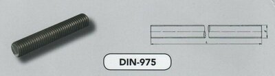 m 16x1000 draadstangen staal zwart (976-1/8.8 VPE:10)