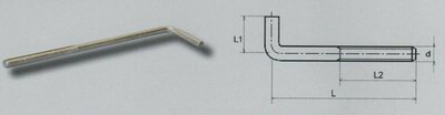 m 16x300x 50 mm haakankers verzinkt 150mm draad (VPE:25)