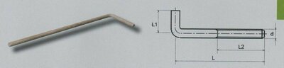 m 16x500x 50 mm haakankers TZN OM 150mm draad (VPE:20)