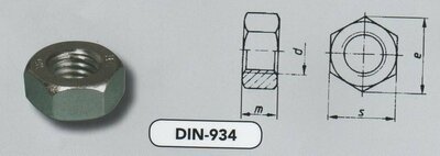 m  4 zeskantmoeren staal verzinkt (934/8 VPE:100)