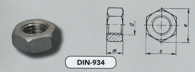 m  8 (0,2) zeskantmoeren staal TZN OM (934/8 VPE:200)