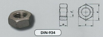 m 45 zeskantmoeren staal TZN-iso pass. (934/8 VPE:1)