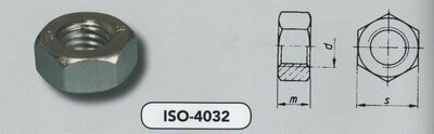 m 10 zeskantmoeren staal verzinkt (4032/8 VPE:100)