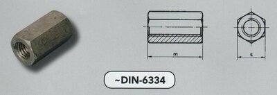 m 12  6-kant koppelmoeren staal TZN-iso pass. (6334 VPE:100)