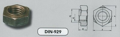 m  8 zeskantlasmoeren staal blank (929 VPE:200)